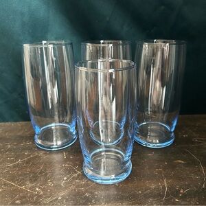 Vintage Libbey Prime Time Misty Blue Tumblers Glasses